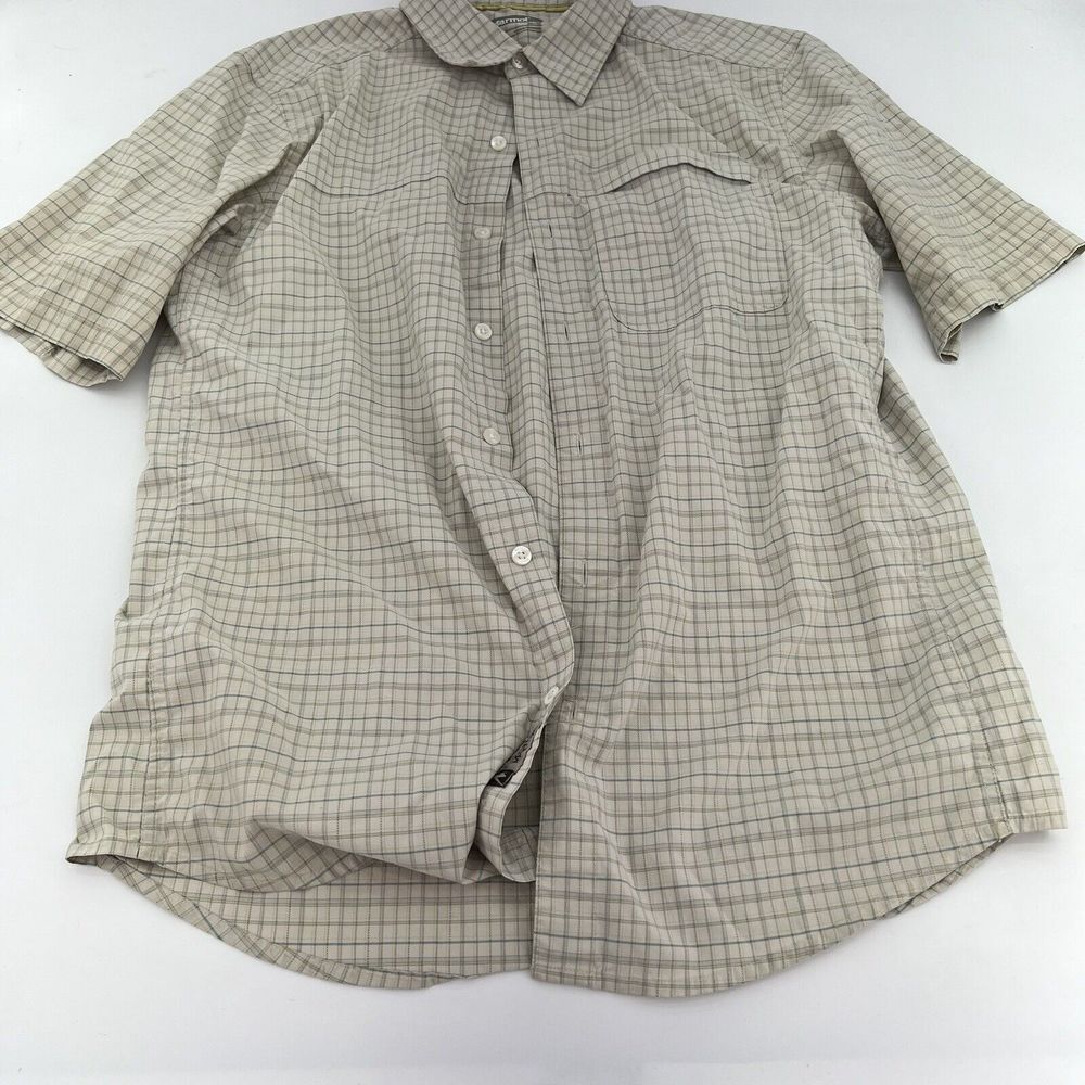 Marmot Eldridge Check Shirt Men’s Size M Beige